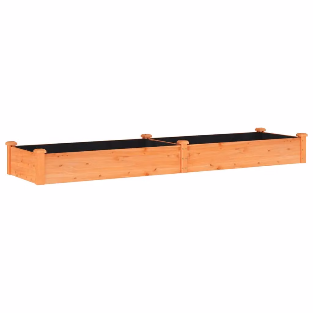 Berkfield Home Garden Raised Bed with Liner in Brown Solid Wood, W/D/H: 240 x 60 x 25 cm – 2