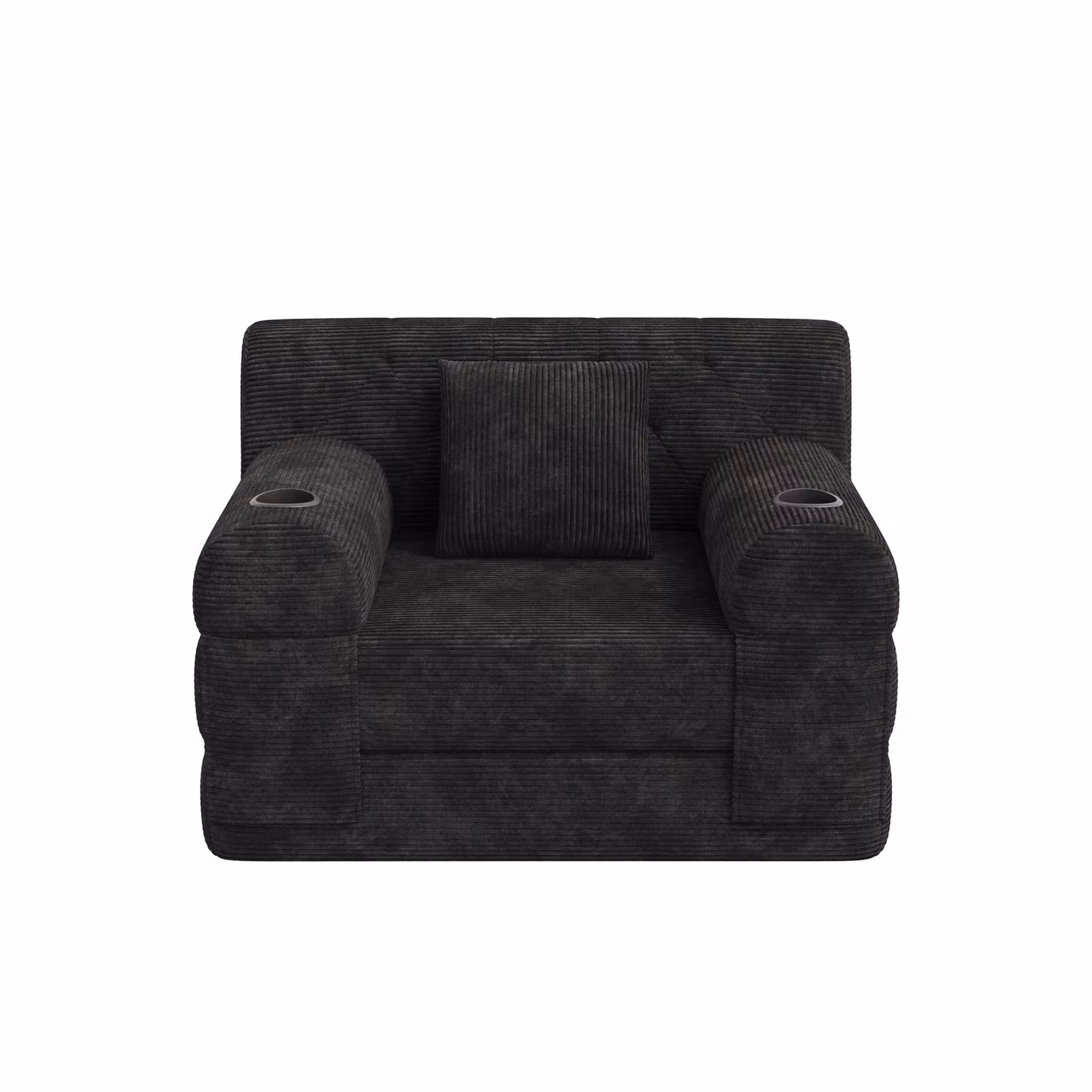 Aosom UK 1-Seater Convertible Chair Bed with Metal Frame and High-Density Foam, Black, L: 107 cm, W: 80 cm, H: 81 cm – 2