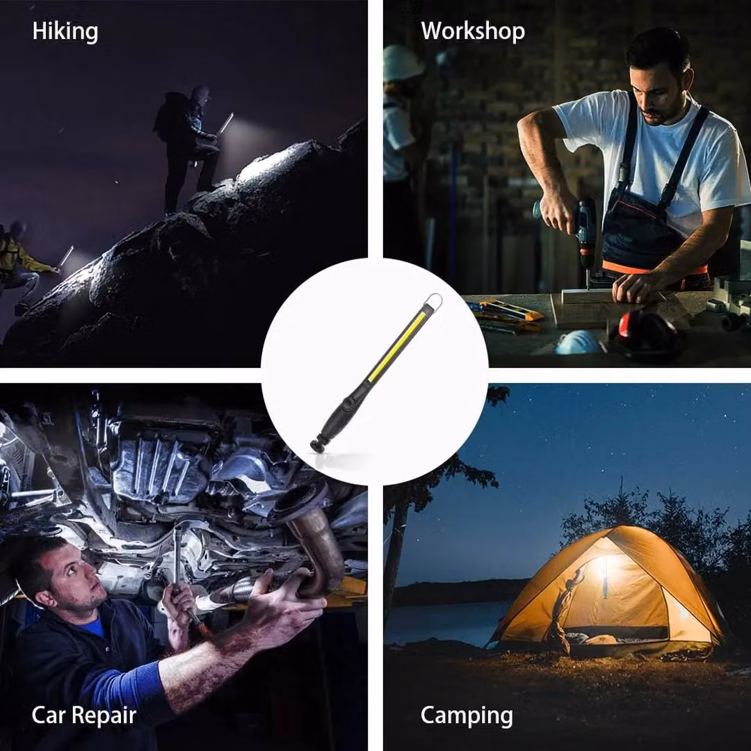SPETLEK 2X COB LED Rechargeable Work Light with Magnetic Base and Dimmable Rotary Control, Black – 7