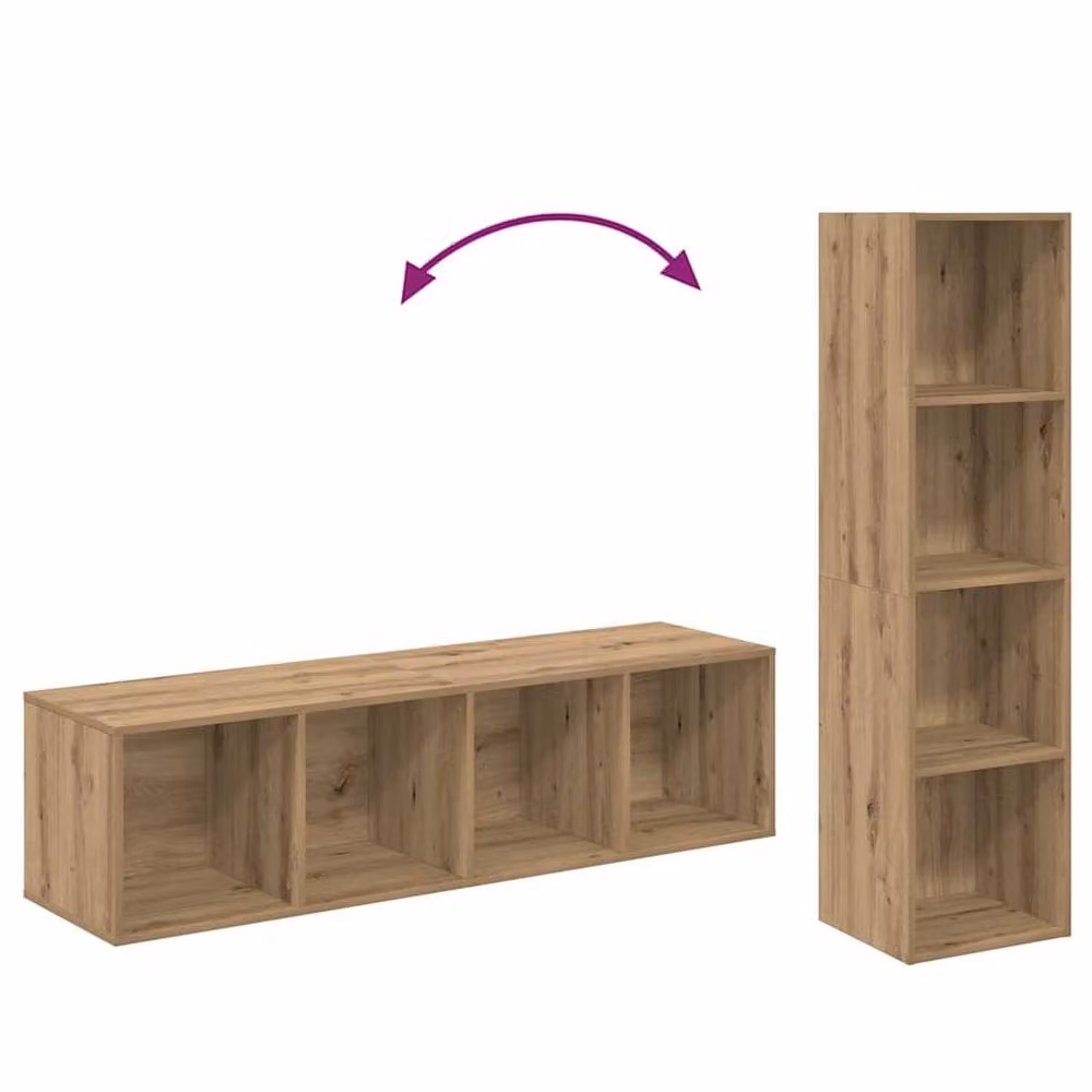 Berkfield Home Modern Artisan Oak 2 Piece Set in Brown, W/D/H: 37 x 37 x 142.5 cm – 5