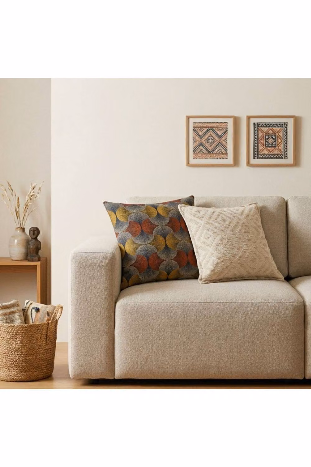 KDMD Classic Urban Swirl Cotton Cushion Cover, Multicolour, W/D/H: 45 x 45 x 1 cm – 3