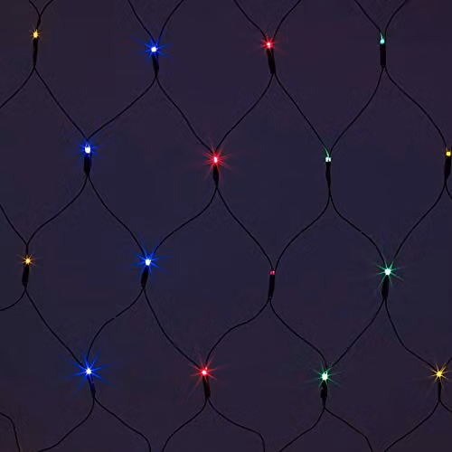 The Christmas Workshop 360 LED Multi-Coloured Net Design Christmas Window Lights, W 3.5 m x H 1.2 m