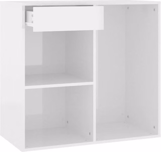 Berkfield Home Cosmetic Cabinet in High Gloss White, W/D/H: 80 x 40 x 75 cm