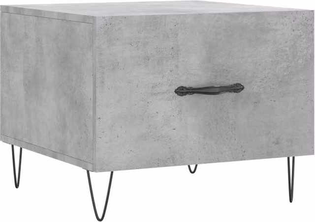 Berkfield Home Industrial Square Coffee Table in Concrete Grey, W/D/H: 50 x 50 x 40 cm