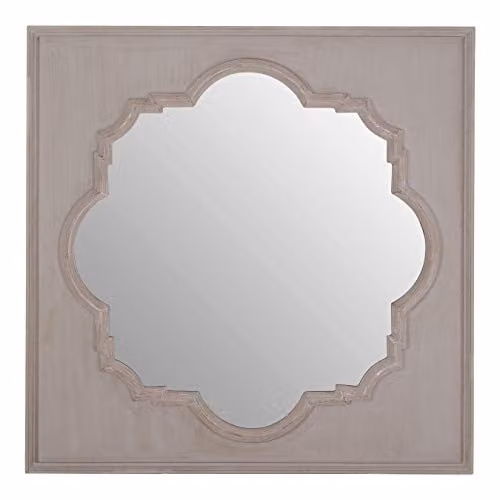 Orsina Gladys Fossil Grey Antique Wall Mirror W: 95 cm, D: 3 cm, H: 95 cm