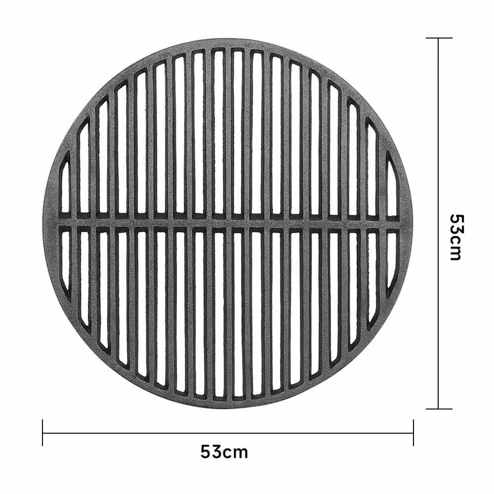 FLAVORA Black Cast Iron Round Charcoal Barbecue Cooking Grate Replacement, Diameter: 53 cm – 2