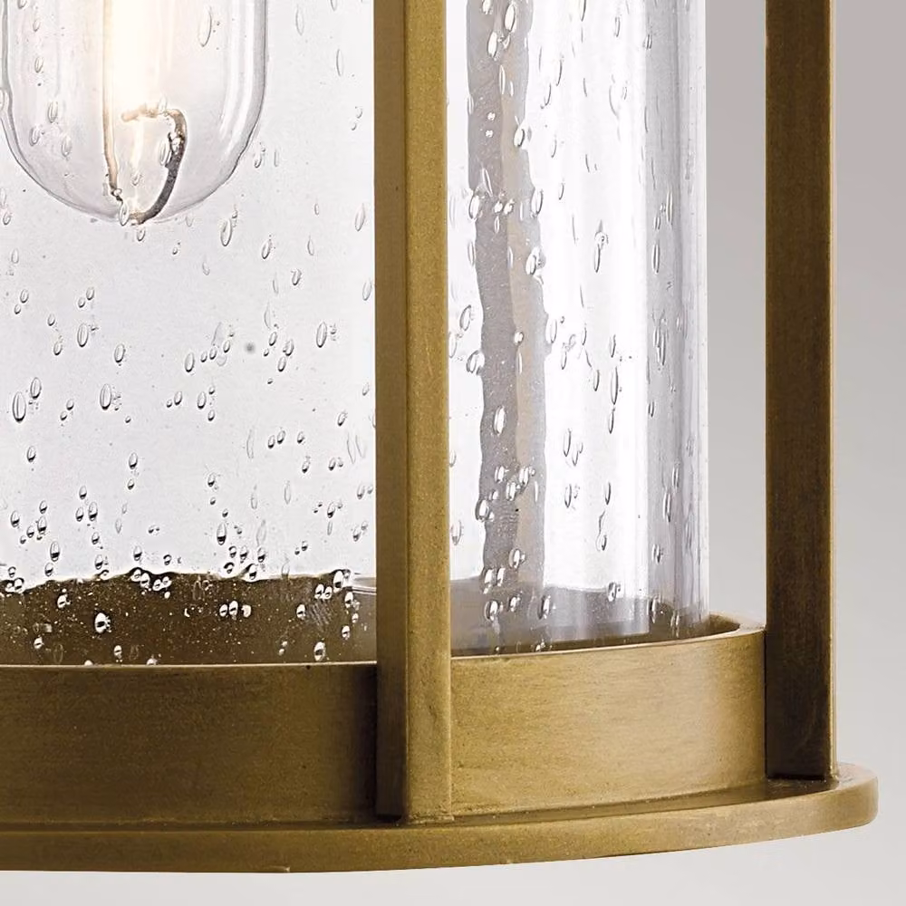 Netlighting Camillo Medium Outdoor Wall Lantern in Bronze and Natural Brass with Glass Shade IP44 – 3