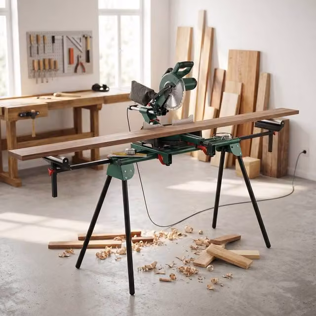 HOMCOM Universal Mitre Saw Stand with Adjustable Rollers and Support Arms in Green