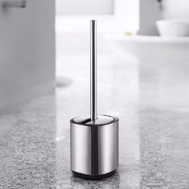 Showerdrape Echo Stainless Steel Toilet Brush and Holder Set in Silver, H38 x W10.5 x D11 cm – 1