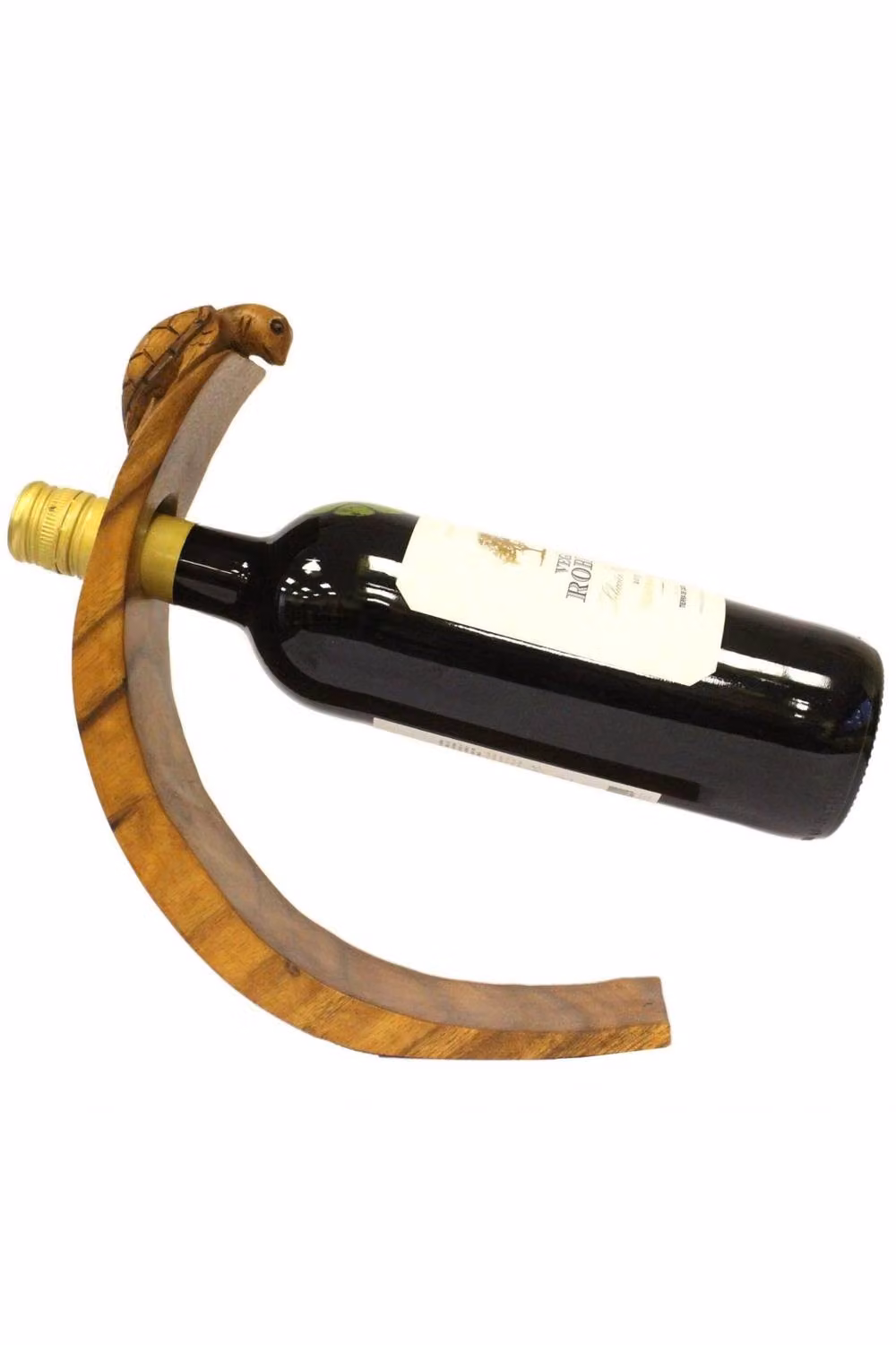 KDMD Handmade Wooden Turtle Balance Wine and Olive Oil Holder in Brown – 2