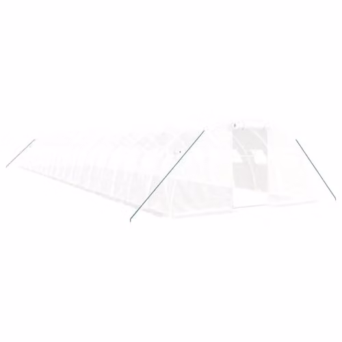 vidaXL Greenhouse with Steel Frame, White, W: 18 m, D: 4 m, H: 2 m