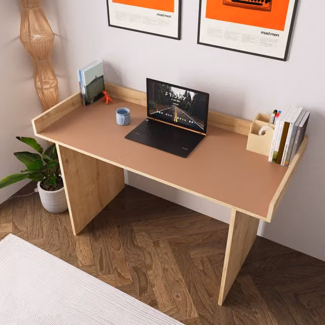 Bimossa Minimalist Writing Desk in Brown