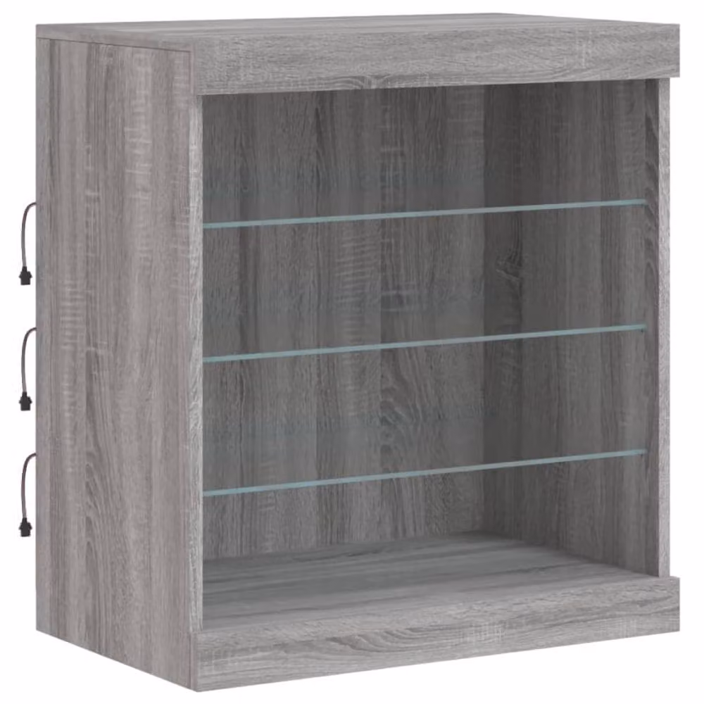 Berkfield Home Modern Sideboard with Integrated LED Lights in Grey Sonoma, W: 60.5 cm, D: 37 cm, H: 67 cm – 4