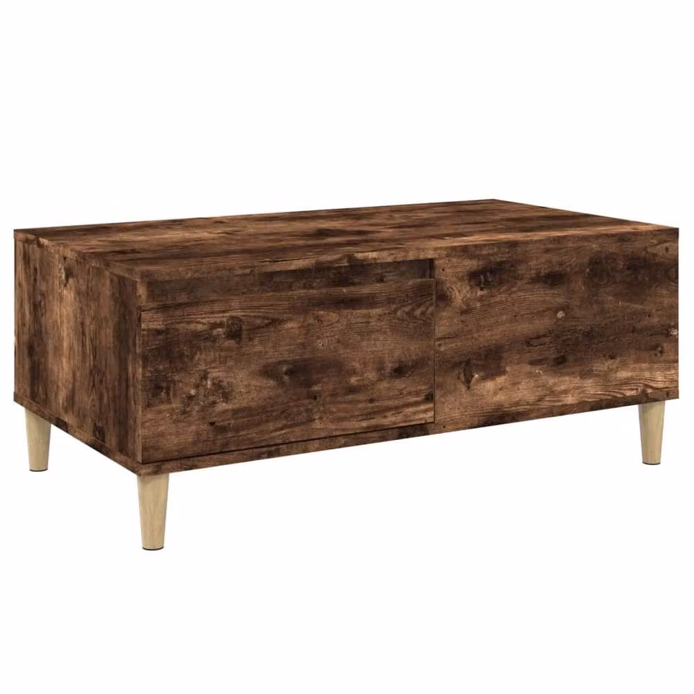 Berkfield Home Decorative Coffee Table in Smoked Oak Brown, W/D/H: 90 x 50 x 36.5 cm – 2