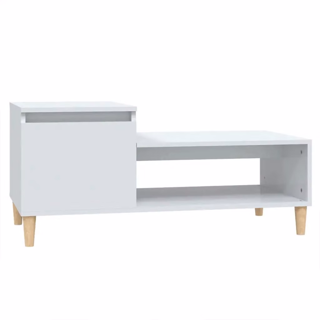 Berkfield Home Modern High Gloss White Coffee Table, W/D/H: 100 x 50 x 45 cm – 2
