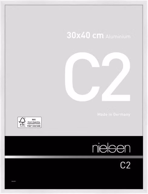 Nielsen Design C2 Aluminium Minimalist Picture Frame, White, W: 30 cm, H: 40 cm