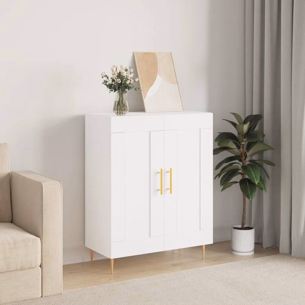 Berkfield Home Modern White Matt Sideboard, W/D/H: 69.5 x 34 x 90 cm – 2