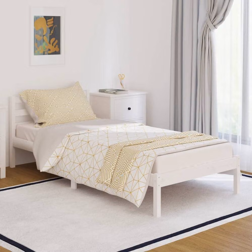 Berkfield Home Beautiful Day Bed in White Solid Pine Wood, W/D/H: 200 x 90 x 69.5 cm – 2