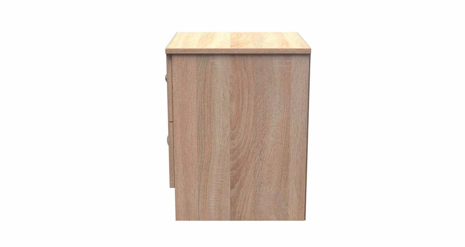 Avon 2 Drawer Bedside Cabinet in Oak Brown – 3
