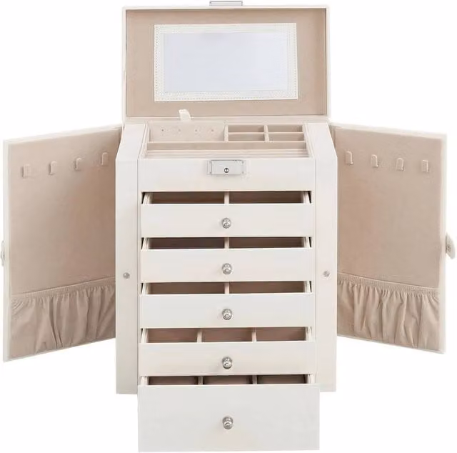 Kelvenix 6-Tier Jewellery Box in White