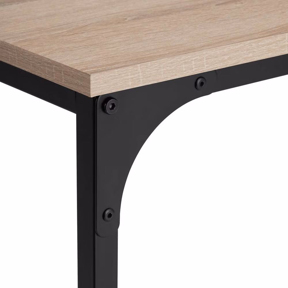 tectake Erie Industrial Style Bedside Table in Light Oak, W/D/H: 40 x 30 x 63 cm – 3