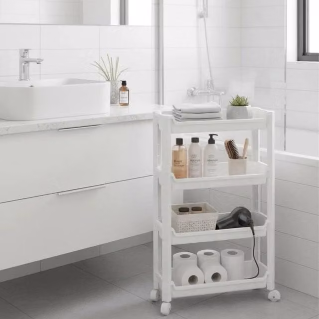 KORVIXA 5 Tier Rolling Cart Trolley in White – 1