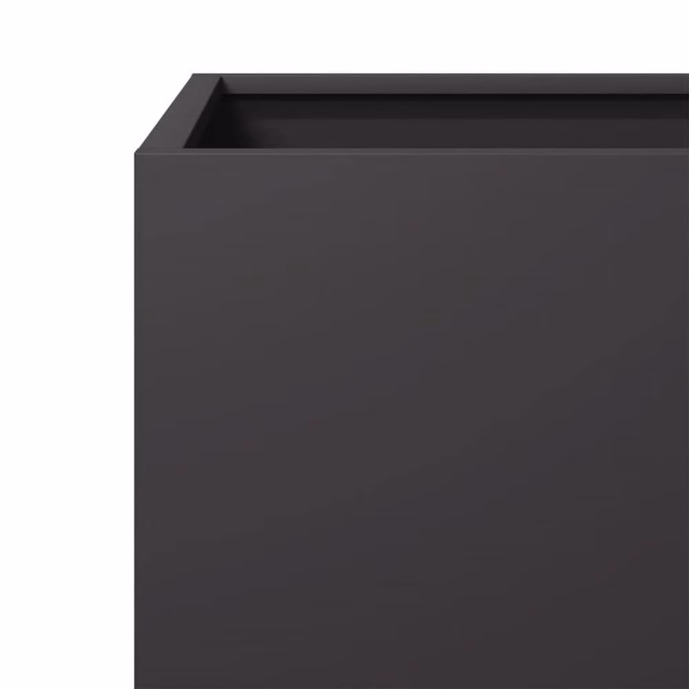 Berkfield Home Durable Steel Garden Planter Tub, Black, W/D/H: 50 x 50 x 50 cm – 4