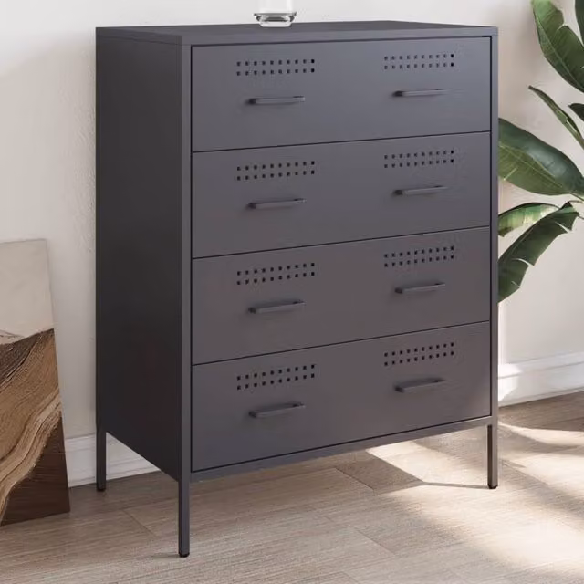Berkfield Home Anthracite Steel Sideboard, W/D/H: 68 x 39 x 89 cm – 1