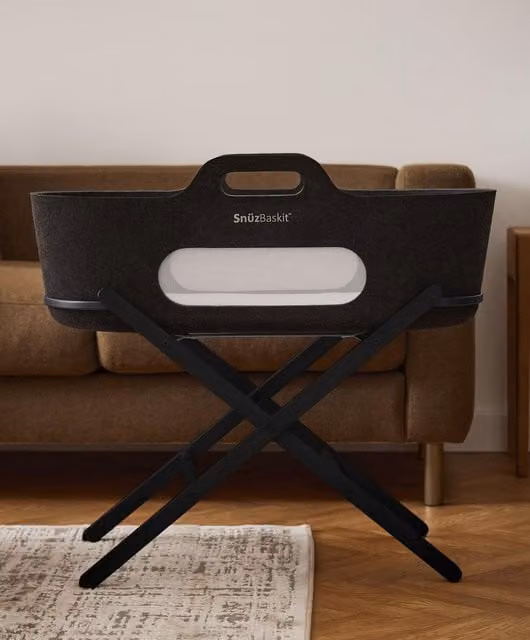 SnuzBaskit Moses Basket and Stand in Graphite Grey
