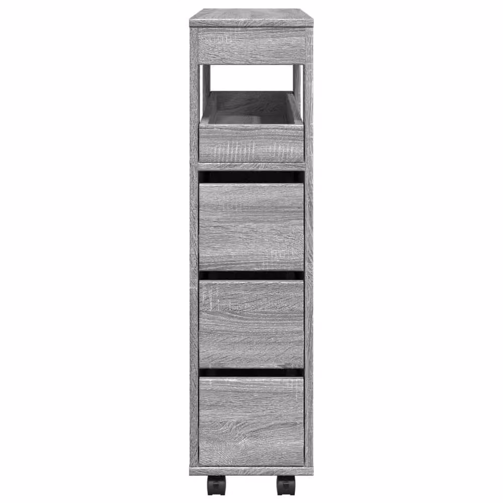Berkfield Home Narrow Freestanding Bathroom Cabinet with Wheels in Grey Sonoma Engineered Wood – 2