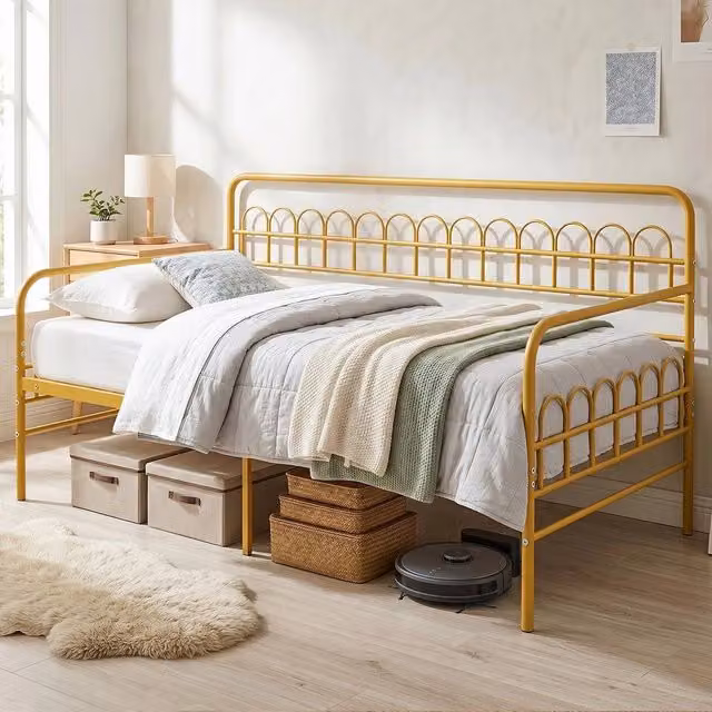 SPETLEK Modern Single Pull-out Daybed Sofa Bed in Gold Metal – 1