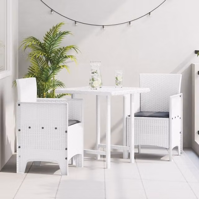 Berkfield Home Set of 2 Modern Garden Chairs in White and Anthracite