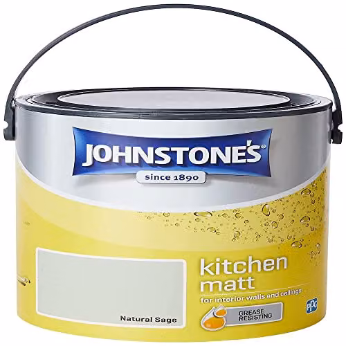 Johnstone's Matt Kitchen Paint in Natural Sage Green, 2.5L