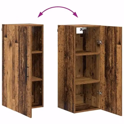 vidaXL Modern Highboard in Old Wood Brown with Hinged Doors and Internal Drawers, W/D/H: 34.5 x 34 x 180 cm – 3