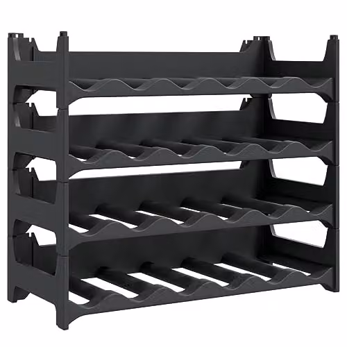 vidaXL Stackable Wine Rack for 24 Bottles in Anthracite Black Plastic