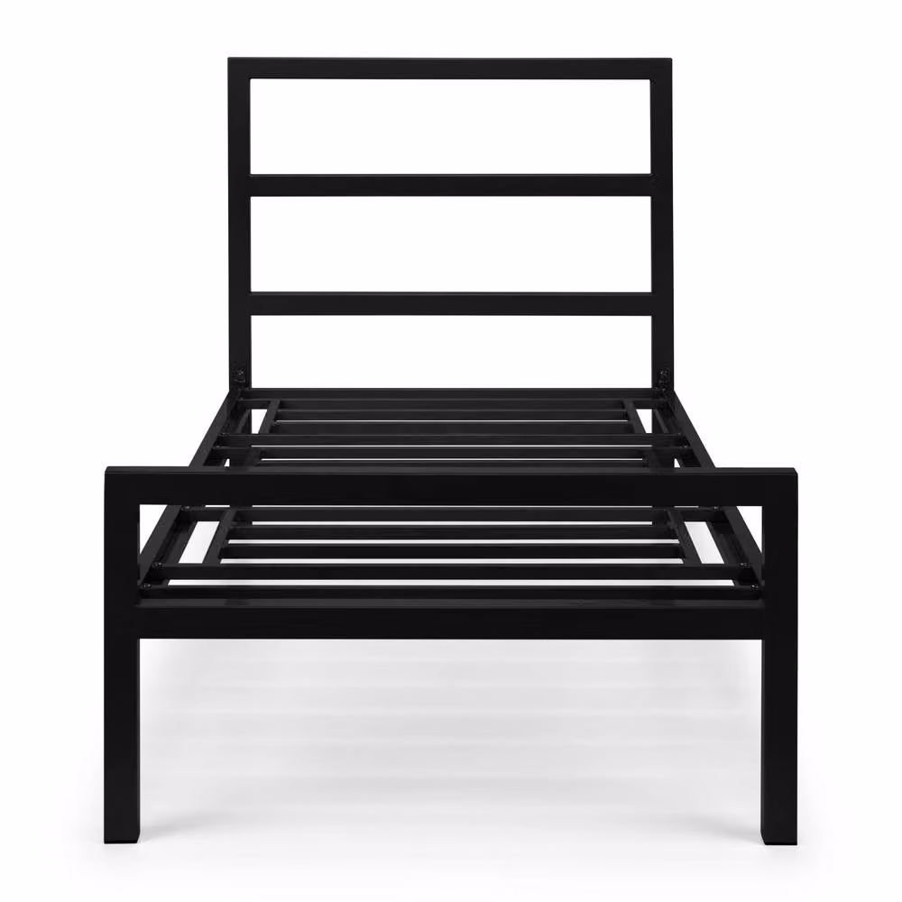 Cheshire Lagoon Modern Metal Bed in Matt Black, Single W/D/H: 90 x 200 cm – 4