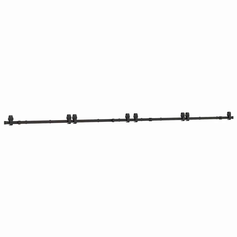 Berkfield Home Matt Black Steel Sliding Door Hardware Kit, 400 cm