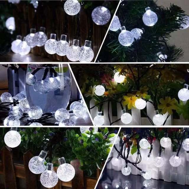 SPETLEK Solar Powered Retro LED Bulb String Lights, Cool White, 8m – 1