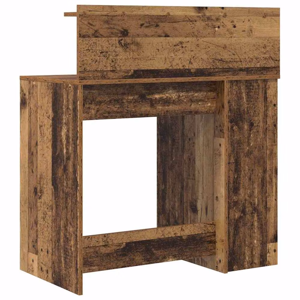 Berkfield Modern Writing Desk with Storage in Old Wood, W/D/H: 90 x 48 x 101.5 cm – 5
