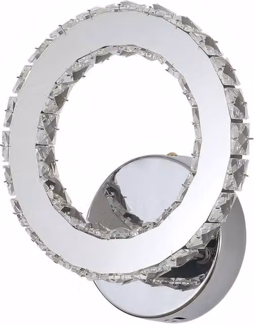 Goeco Modern LED Crystal Wall Light in Silver for Bedroom and Hallway, 16W – 1