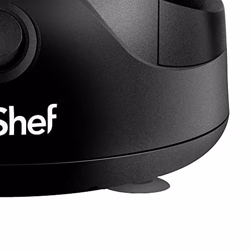 VonShef Electric Knife Sharpener in Black with 2 Grinding Wheels and Non-Slip Feet – 6