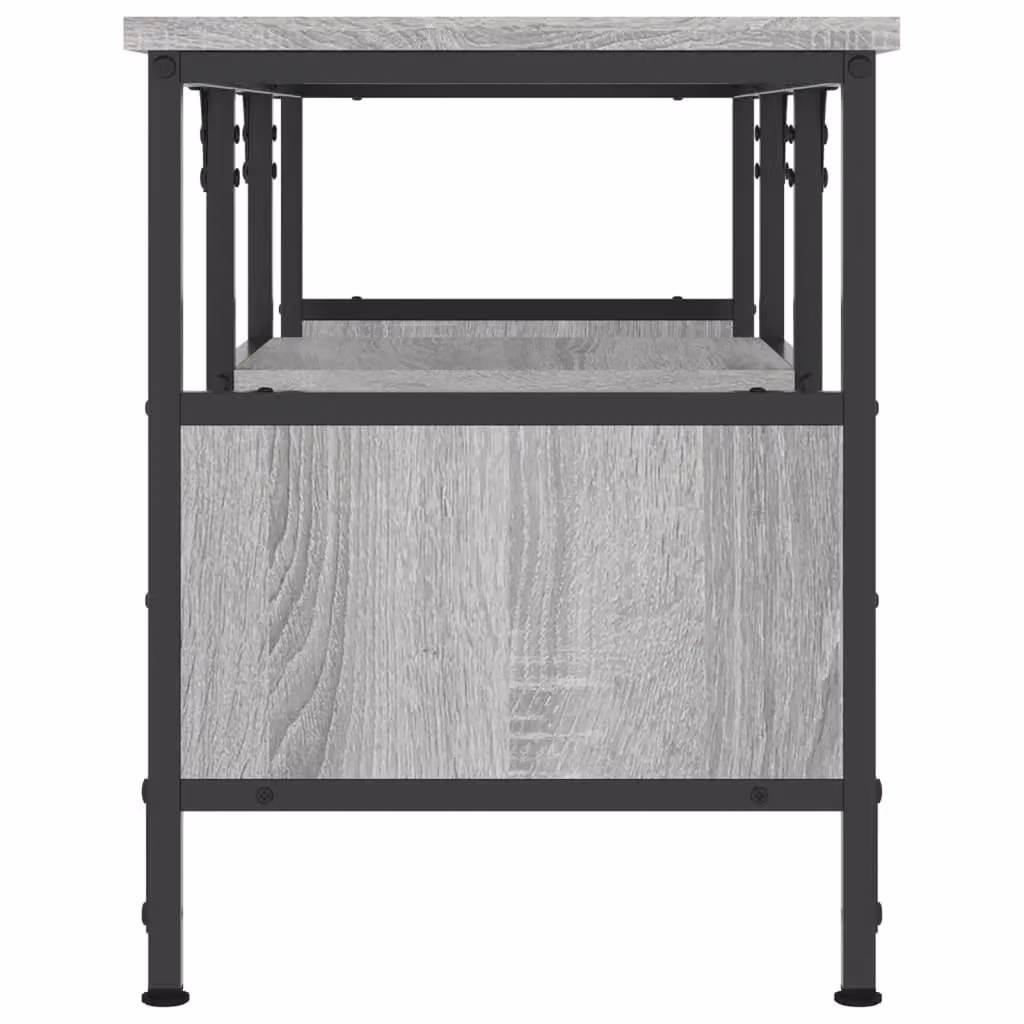 Berkfield Home Grey Sonoma TV Cabinet in Engineered Wood and Iron, W/D/H: 100 x 35 x 45 cm – 4