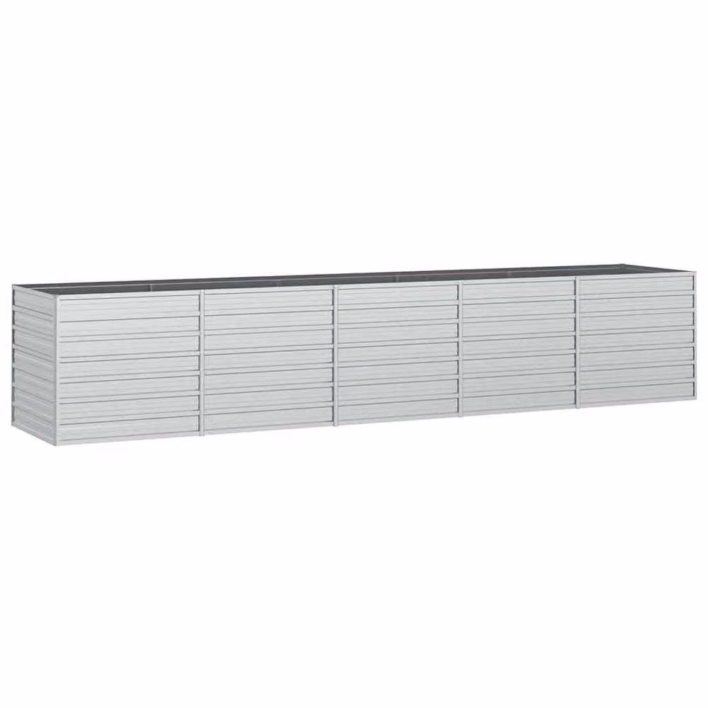 Berkfield Home Garden Galvanised Steel Raised Bed, Silver, W: 400 cm, D: 80 cm, H: 77 cm – 3