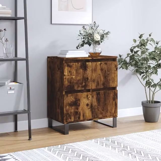 Berkfield Home Smoked Oak Sideboard in Brown, W/D/H: 60 x 35 x 70 cm – 1