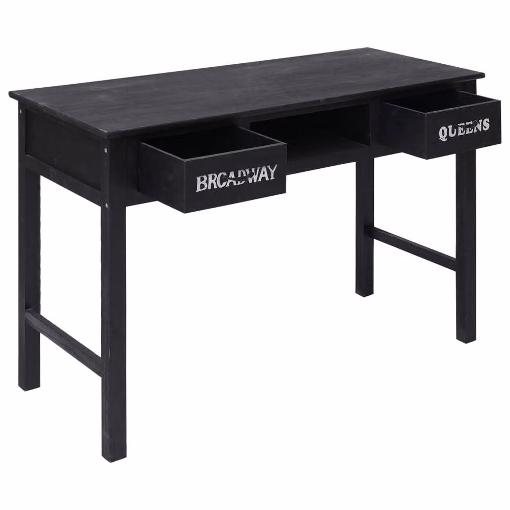 Berkfield Home Black Wood Console Table W/D/H: 110 x 45 x 76 cm – 2