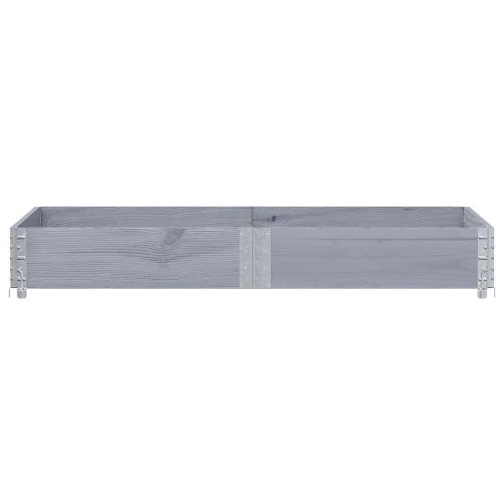 Berkfield Home Grey Solid Wood Pine Garden Planter Tub W: 150 cm, D: 50 cm, H: 21.5 cm – 3
