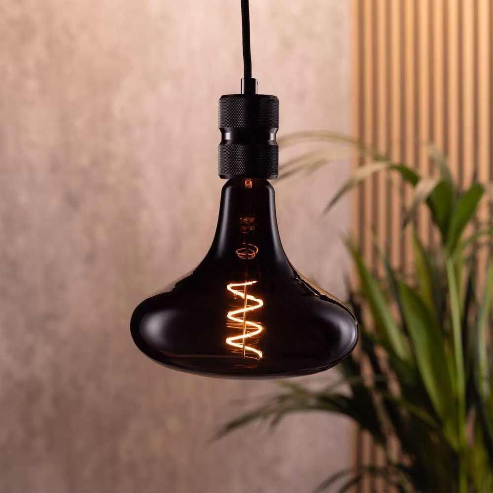 TCP Black Twist Short Horn Decorative E27 Bulb with Warm White Glow – 2
