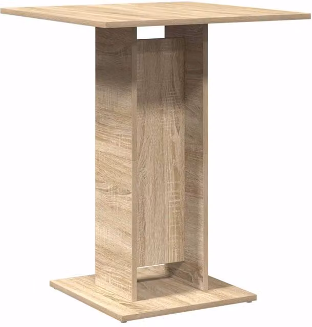 Berkfield Home Bistro Table in Sonoma Oak and Tan, W/D/H: 60 x 60 x 75 cm