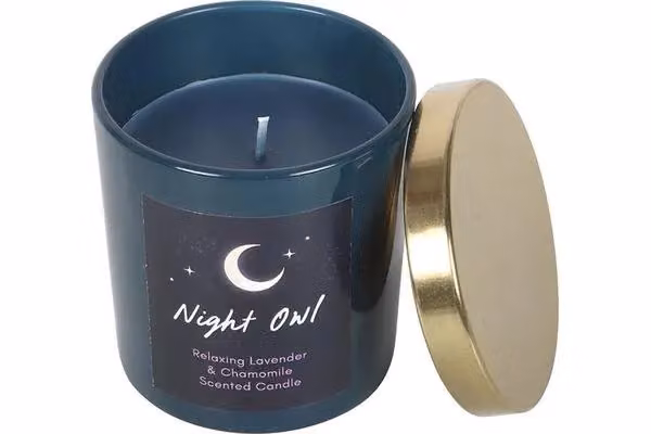 KDMD Night Owl Lavender & Chamomile Floral Votive Candle in Petrol and Gold – 3
