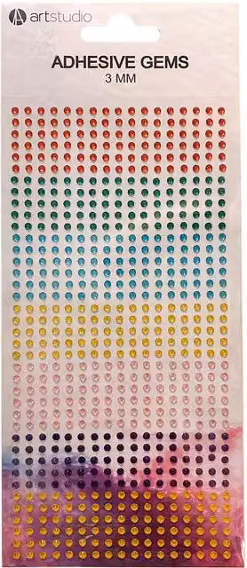 Art Studio Multicolour Adhesive Gems Plastic Sheet